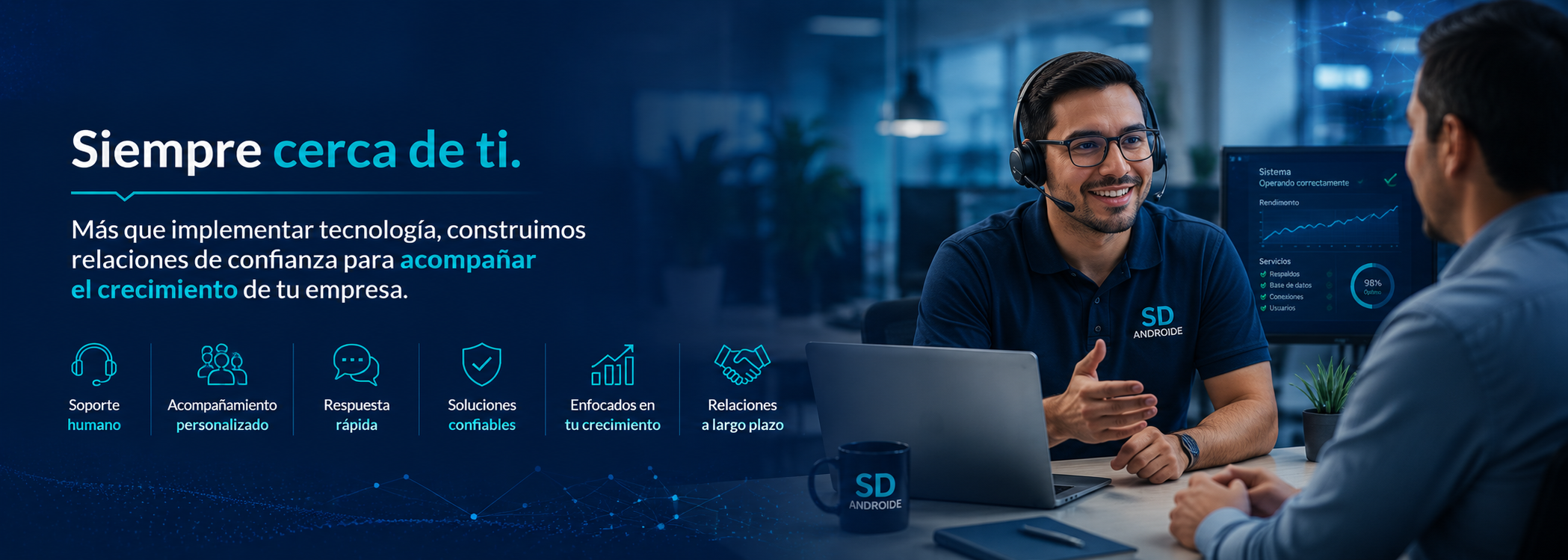 Especialistas en soporte tecnológico y acompañamiento continuo para empresas con soluciones CONTPAQi y servicios de TI.